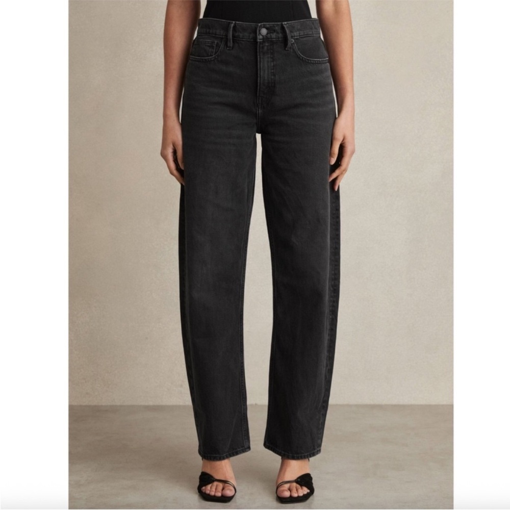 Good American Black Relaxed Barrel Jeans